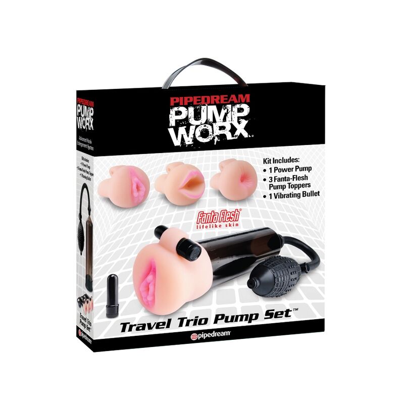 Pump Worx Travel Trio Penispumpen Set im Karton