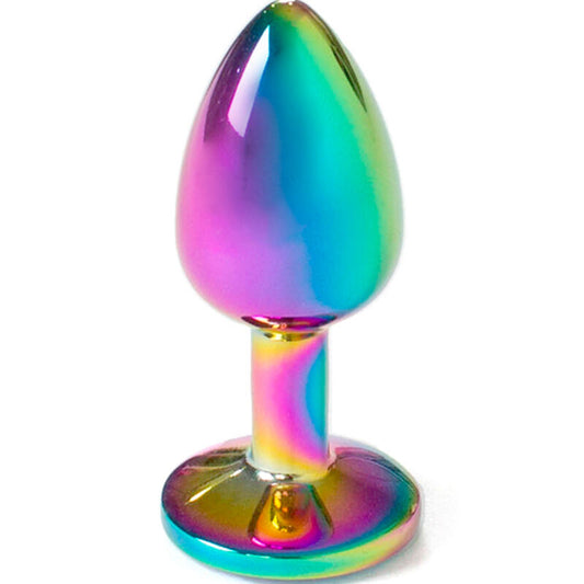 Plug anal de metal arcoíris - 7 cm, aluminio