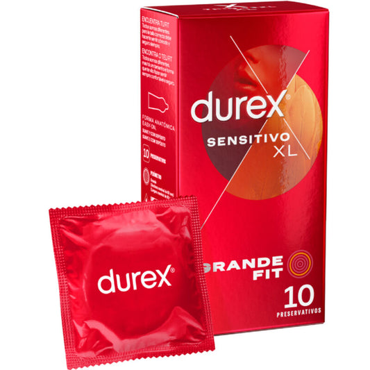 Condones Durex Sensitiv XL, paquete de 10 - 56 mm de ancho nominal