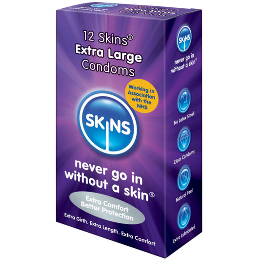 Preservativos Skins extragrandes, paquete de 12