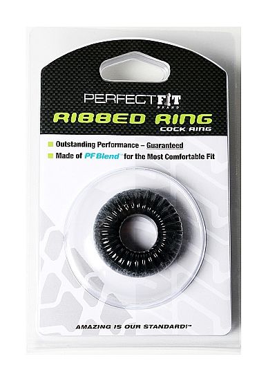 PERFECT FIT RIBBED RING SCHWARZ