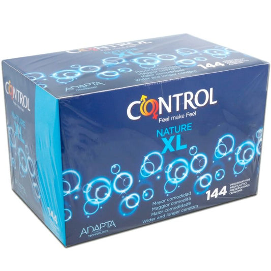 Condones Control Nature XL, paquete de 144, tamaño XL, ancho nominal de 57 mm