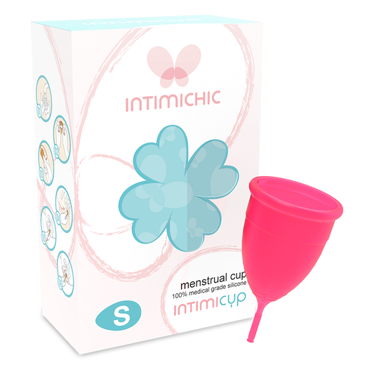 Copa menstrual INTIMICHIC fabricada en silicona médica.
