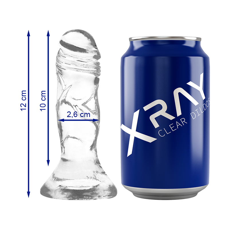 Xray Strap-On Dildo Transparent 12 cm vermasst mit Dose