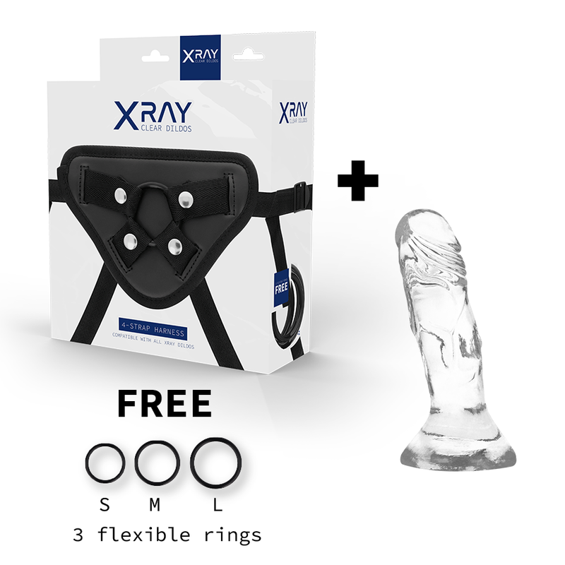 Xray Strap-On Dildo Transparent 12 cm mit Verpackung